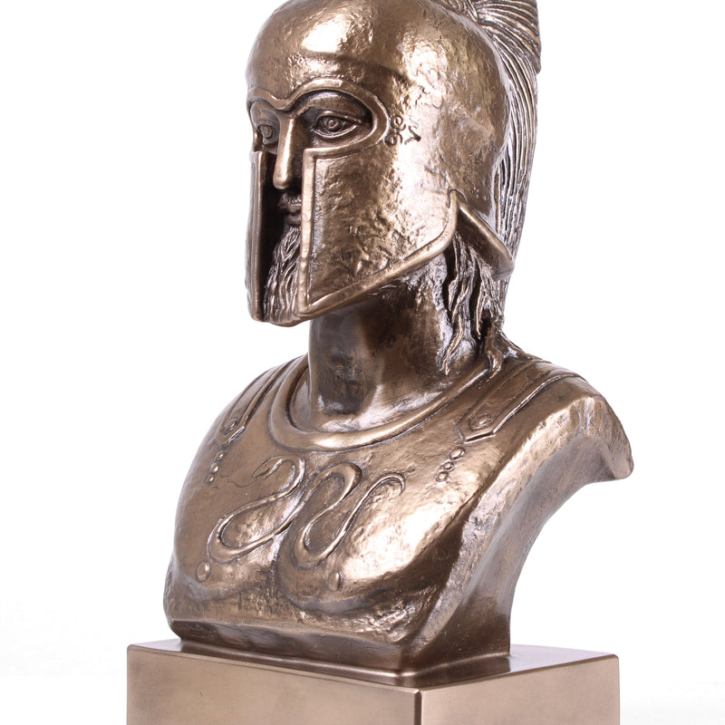 Statue Guerrier Spartiate (Sculpture militaire grecque en bronze coulé à froid)