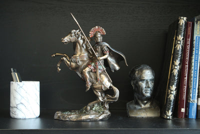 Statue Alexandre le Grand à Cheval (Sculpture en bronze coulé à froid)