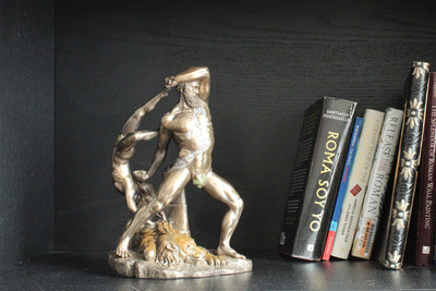 Statue Hercules Bronze (Avec Licha - Sculpture en bronze coulé à froid)