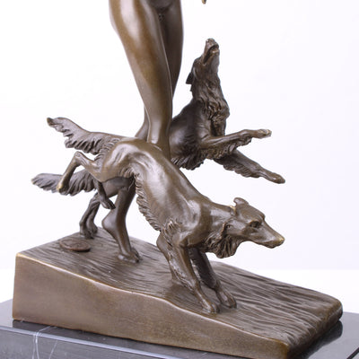 Statue de la Déesse Diane (La Dernière Flèche - Sculpture en Bronze Coulé à Chaud)