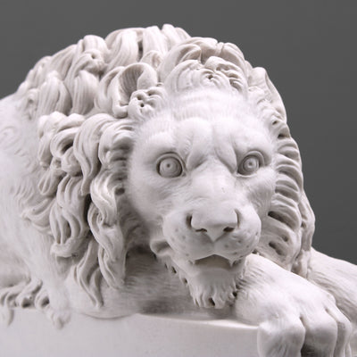 Les Lions de Canova - statues en paire (petite taille) - sculpture en marbre