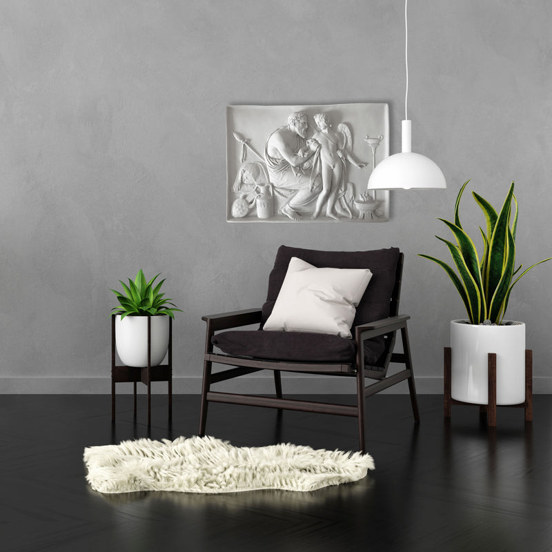 Bas-Relief Cupidon reçus par Anacreon - sculpture en marbre