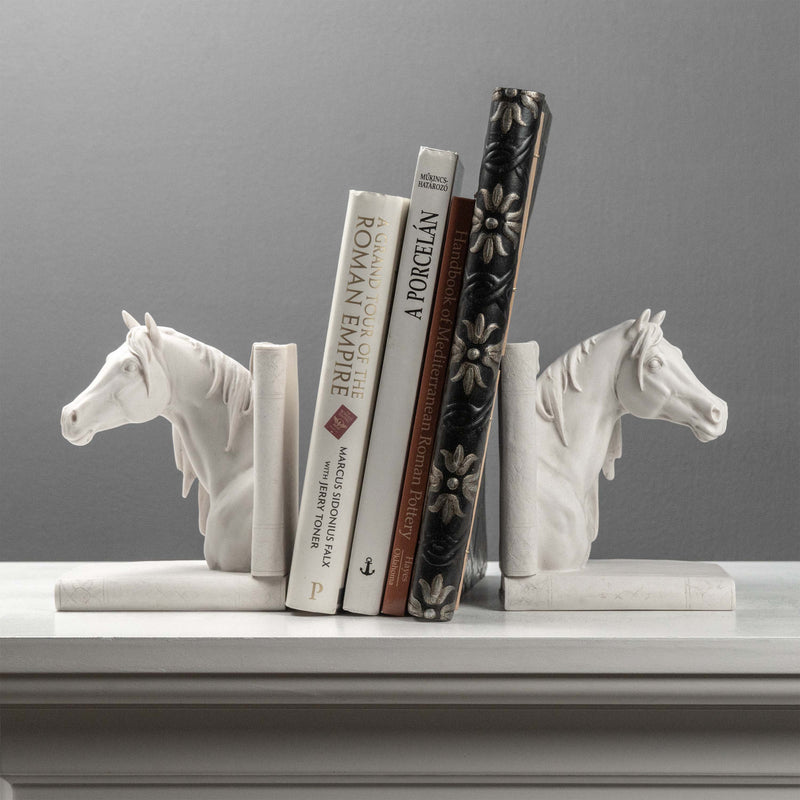 Serre-livres tête de cheval – Paire de bustes équestres