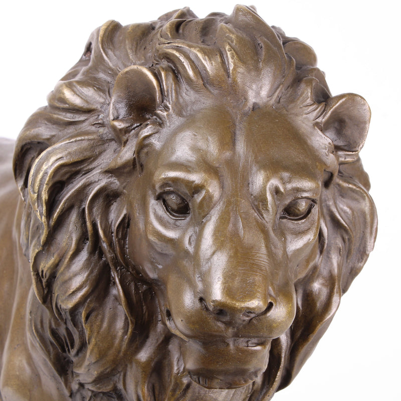 Grande Statue de Lion en Bronze (Sculpture en Bronze Coulé à Chaud)