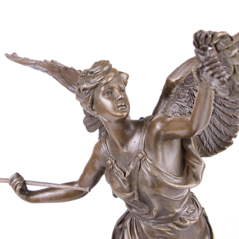 Statue de la Déesse Ailée de la Victoire en Bronze (Sculpture en Bronze Coulé à Chaud)