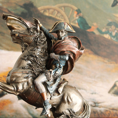 Statue Napoléon à cheval - Bonaparte franchissant les alpes (Bronze coulé à froid)
