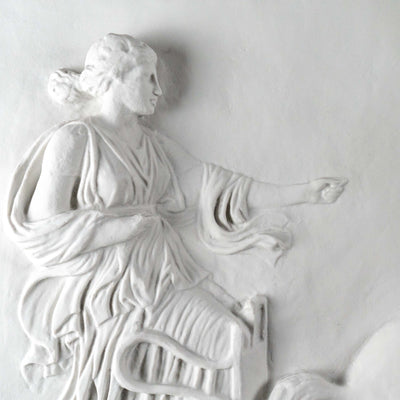 Char d'Éos - bas-relief (Herculanum) - grande sculpture en marbre blanc