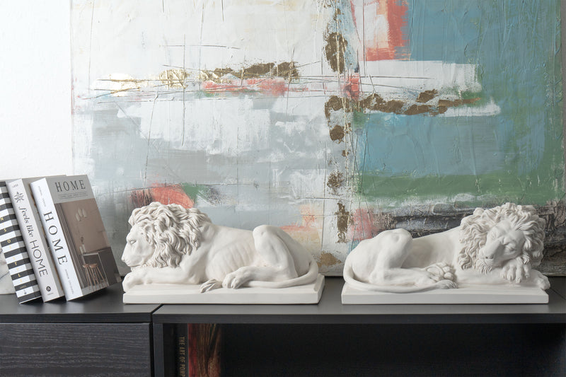 Grands Lions en Paire Sculpture Marbre Grec Romain – The Ancient Home ...