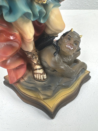 Sculpture de Saint Michel Archange (Statue Peinte à la Main)