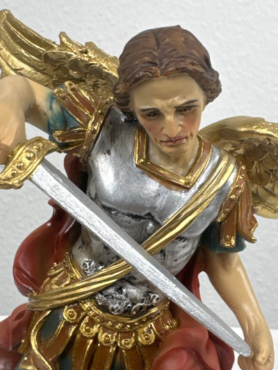 Sculpture de Saint Michel Archange (Statue Peinte à la Main)