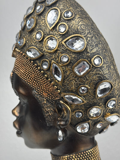 Majestueux Buste de Reine Africaine (Finition bronze)