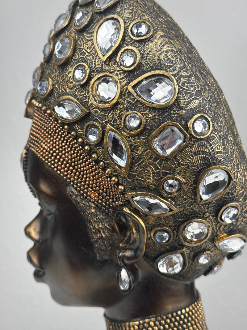 Majestueux Buste de Reine Africaine (Finition bronze)