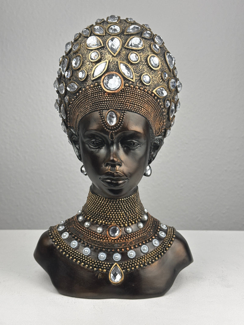 Majestueux Buste de Reine Africaine (Finition bronze)