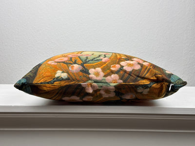 Housse de Coussin Bouddha avec Fleurs de Cerisier (Coussin Méditation Zen)