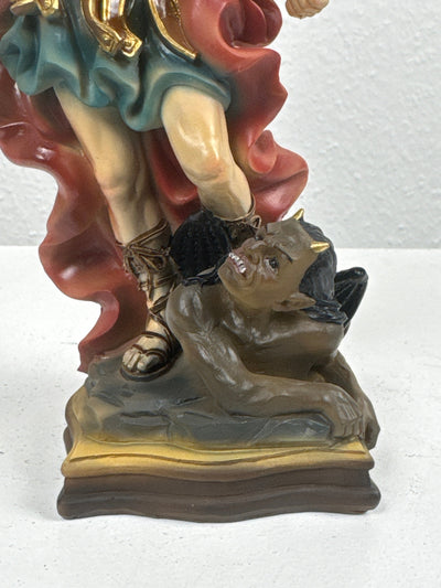 Sculpture de Saint Michel Archange (Statue Peinte à la Main)