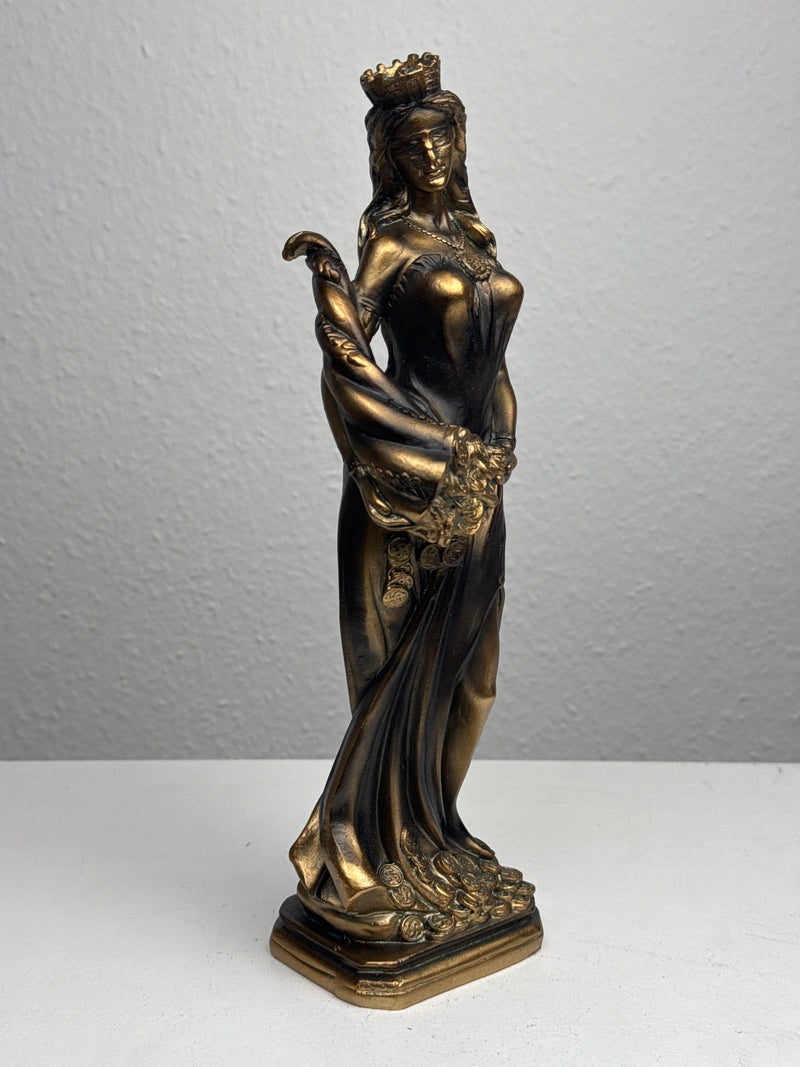 Sculpture de Fortuna – Déesse de la Chance et de la Richesse (Laiton Patiné Noir)