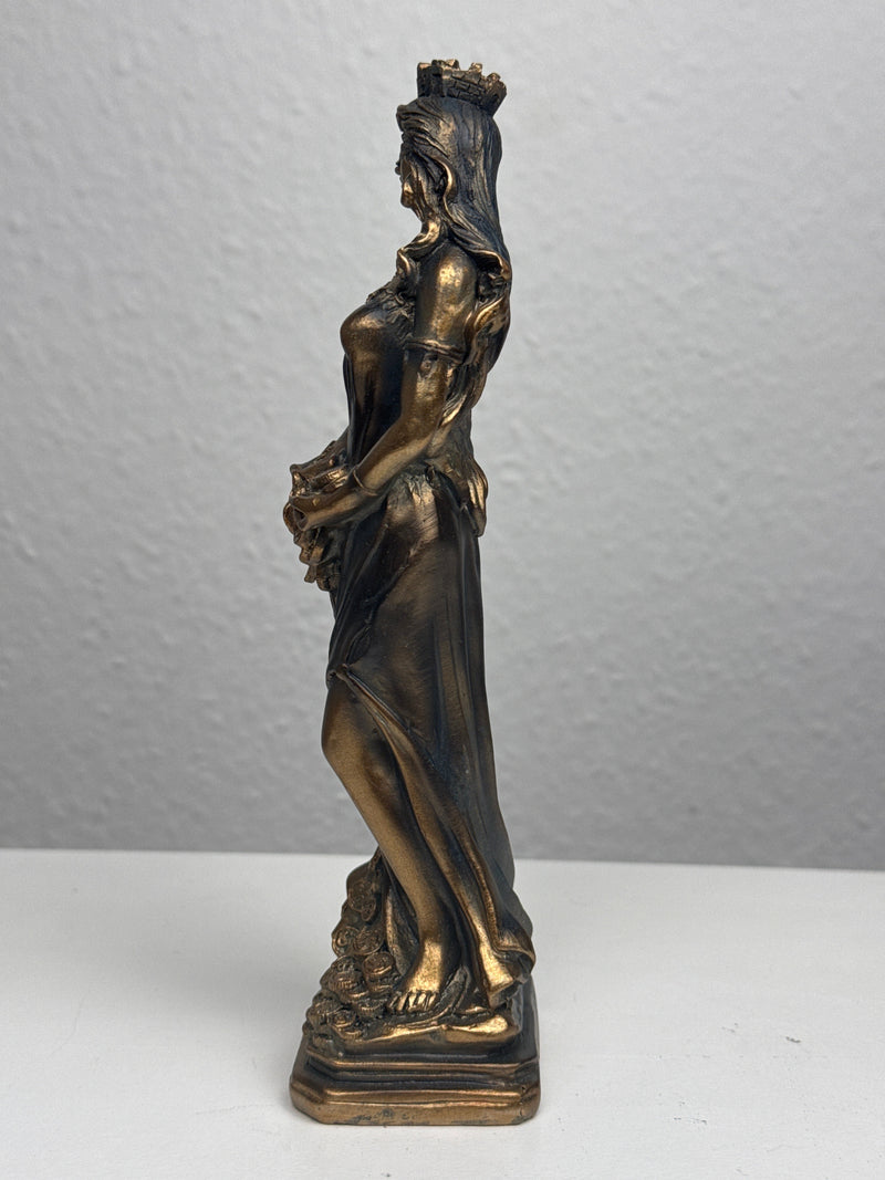 Sculpture de Fortuna – Déesse de la Chance et de la Richesse (Petite, Laiton Patiné Noir)