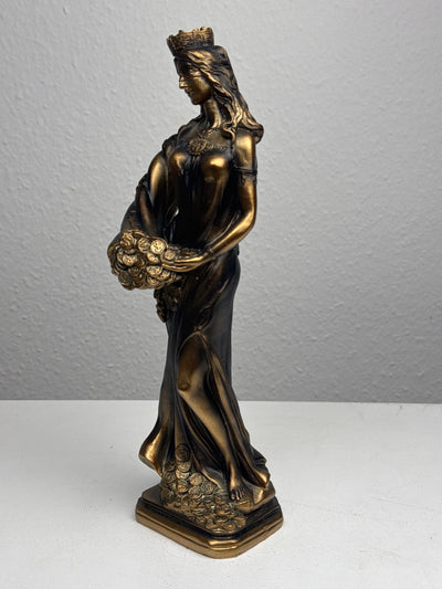 Sculpture de Fortuna – Déesse de la Chance et de la Richesse (Laiton Patiné Noir)
