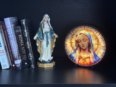Sculpture Lumineuse de la Vierge Marie – Panneau de Lumière pour Prière