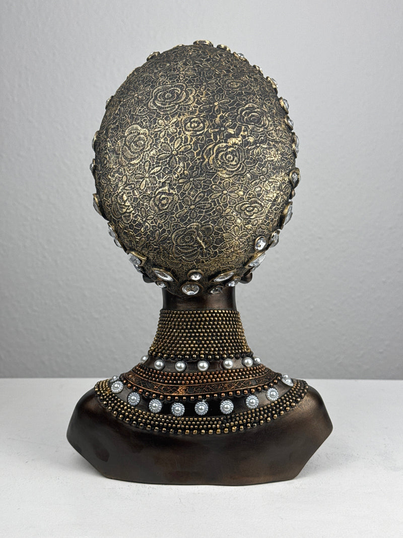 Majestueux Buste de Reine Africaine (Finition bronze)