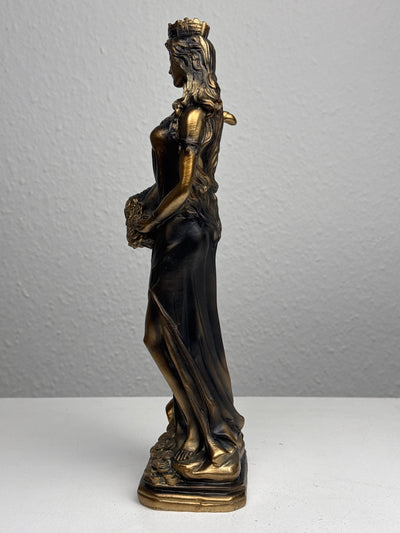 Sculpture de Fortuna – Déesse de la Chance et de la Richesse (Laiton Patiné Noir)