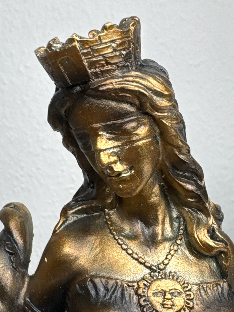 Sculpture de Fortuna – Déesse de la Chance et de la Richesse (Laiton Patiné Noir)