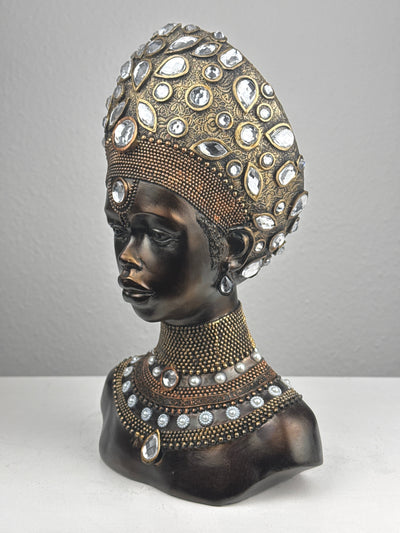 Majestueux Buste de Reine Africaine (Finition bronze)