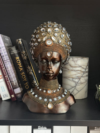Majestueux Buste de Reine Africaine (Finition bronze)