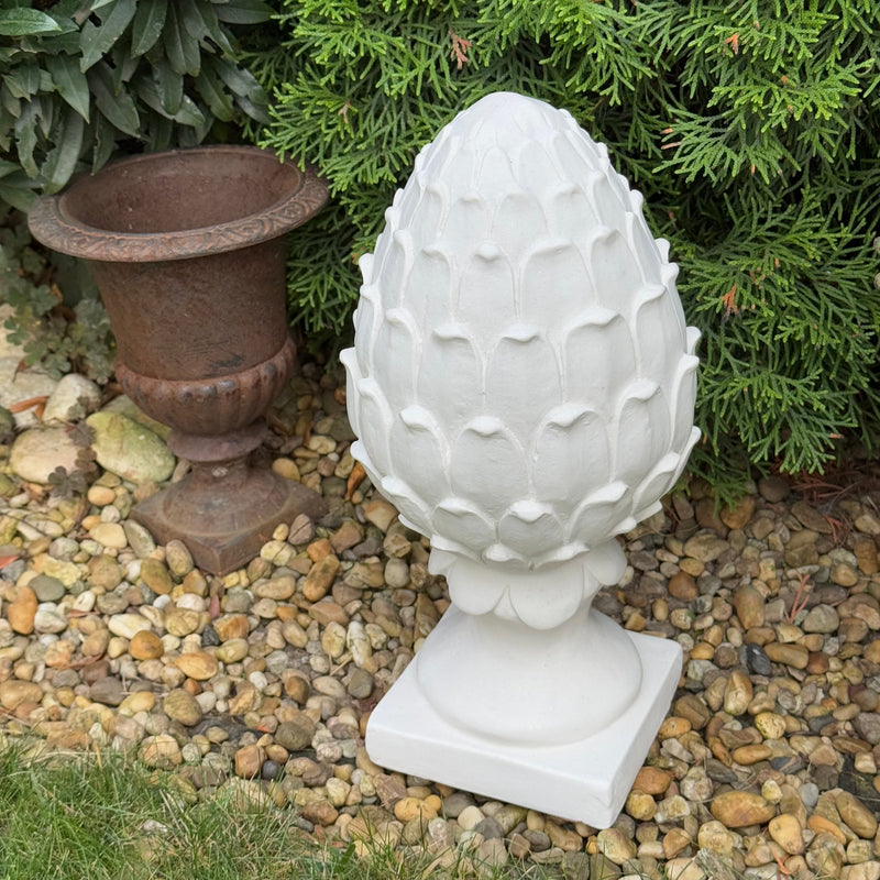 Paire de 2 Grandes Sculptures d’Artichaut de Jardin (Ornements Décoratifs)