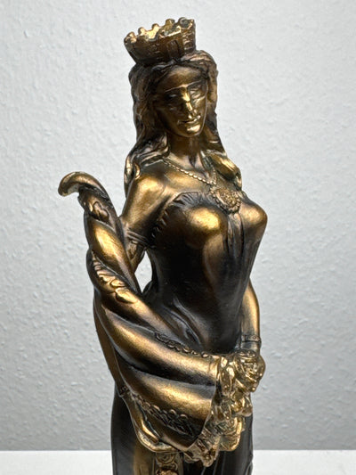 Sculpture de Fortuna – Déesse de la Chance et de la Richesse (Laiton Patiné Noir)