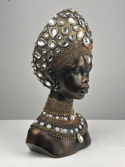 Majestueux Buste de Reine Africaine (Finition bronze)