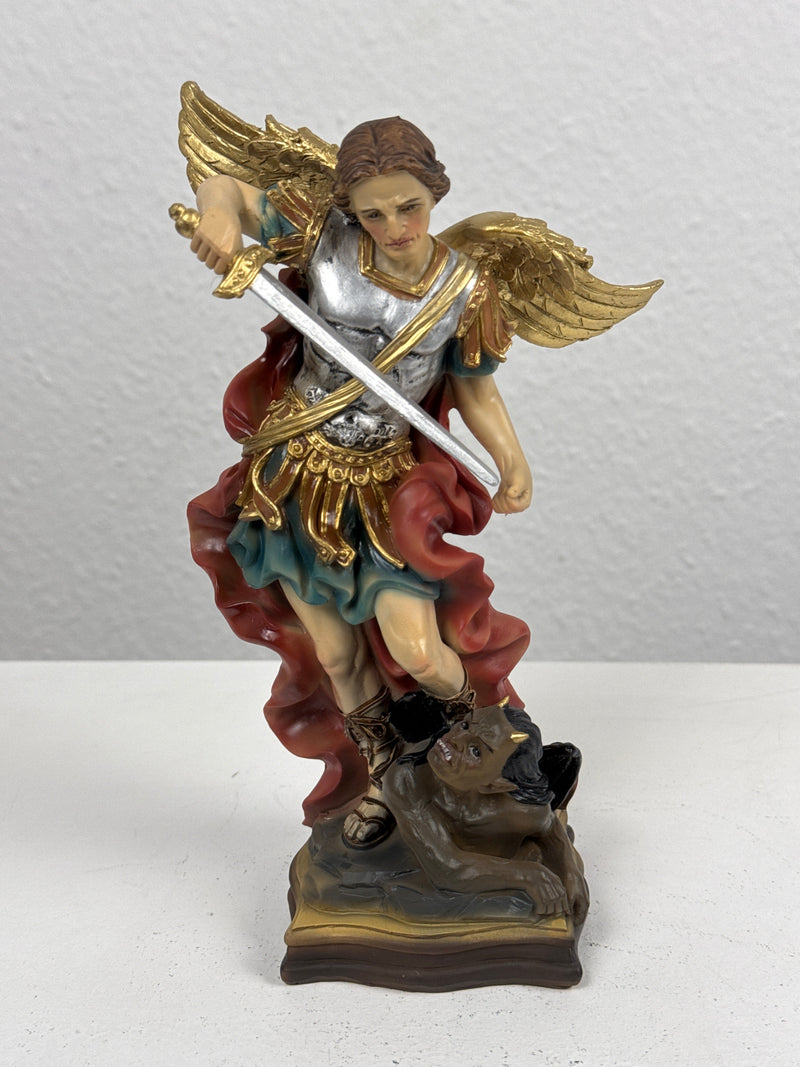 Sculpture de Saint Michel Archange (Statue Peinte à la Main)