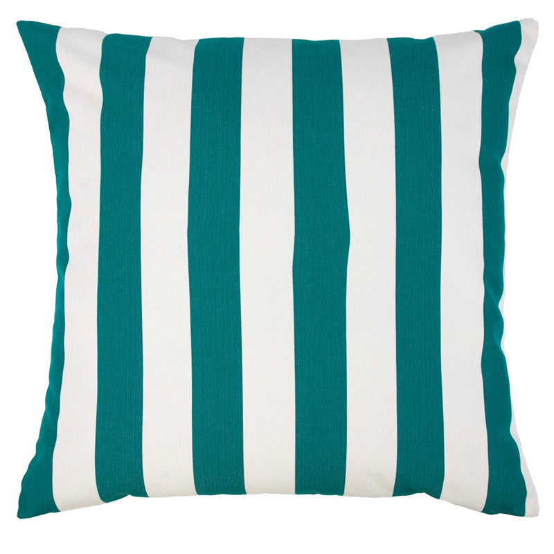 Coussin d’Extérieur Vert Pétrole à Rayures Verticales (Style Club)
