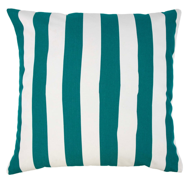 Coussin d’Extérieur Vert Pétrole à Rayures Verticales (Style Club)