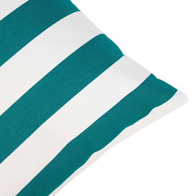Coussin d’Extérieur Vert Pétrole à Rayures Verticales (Style Club)