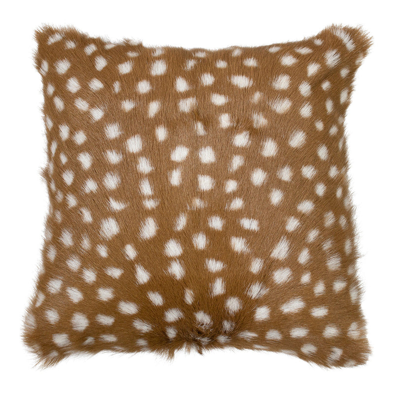 Coussin en Fourrure de Cerf Brun Tacheté (Capra aegagrus hircus)