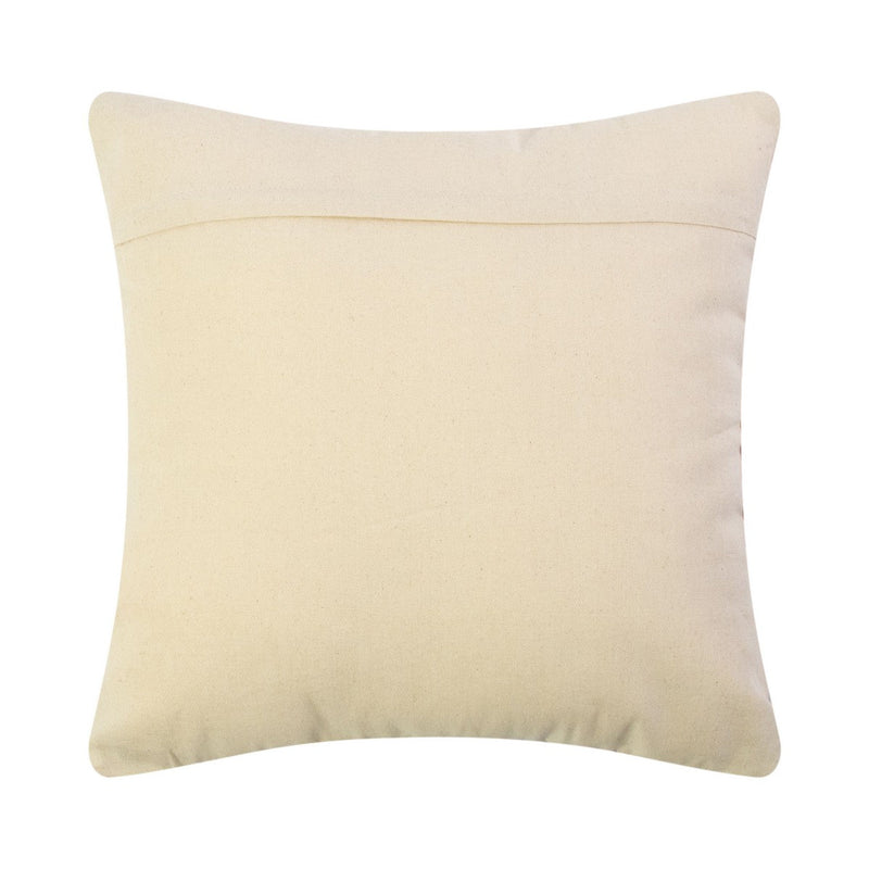 Coussin Beige Scène Forestière avec Cerf et Biche (Imprimé et Brodé)