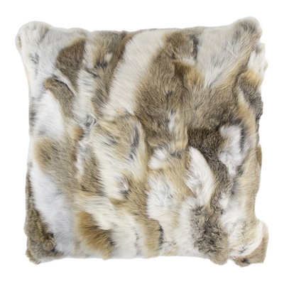 Coussin en Fourrure de Lapin Beige (Oryctolagus cuniculus)