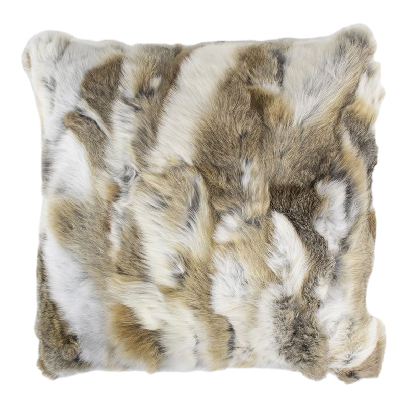 Coussin en Fourrure de Lapin Beige (Oryctolagus cuniculus)