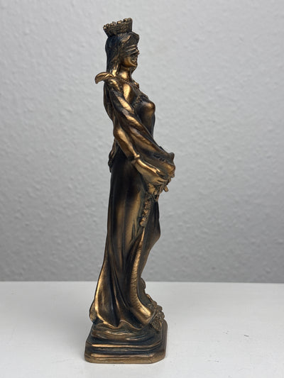 Sculpture de Fortuna – Déesse de la Chance et de la Richesse (Petite, Laiton Patiné Noir)