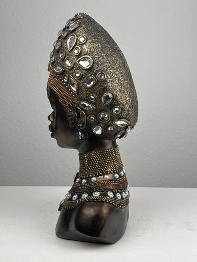 Majestueux Buste de Reine Africaine (Finition bronze)