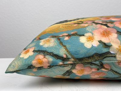 Housse de Coussin Bouddha avec Fleurs de Cerisier (Coussin Méditation Zen)