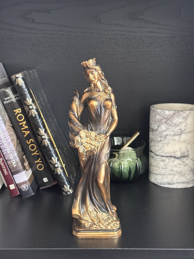 Sculpture de Fortuna – Déesse de la Chance et de la Richesse (Laiton Patiné Noir)
