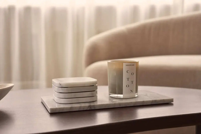 Plateau en Marbre Blanc (Moyen)