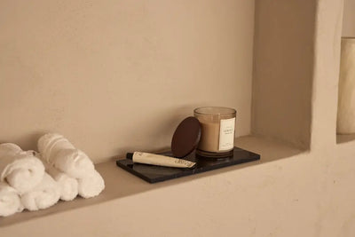 Plateau en Marbre Noir (Moyen)