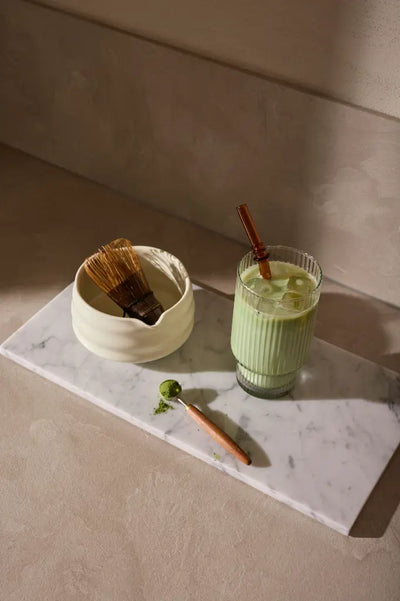 Plateau en Marbre Blanc (Grand)