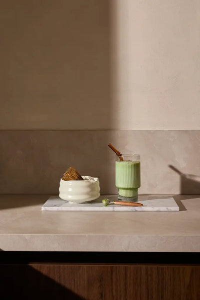 Plateau en Marbre Blanc (Grand)