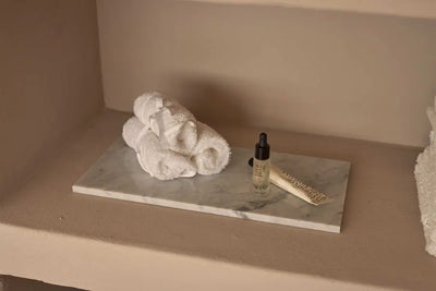 Plateau en Marbre Blanc (Grand)