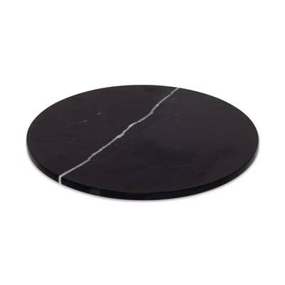 Plateau Rond en Marbre (Noir)