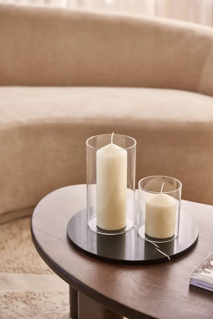 Plateau Rond en Marbre (Noir)